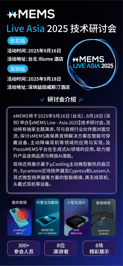 【点击报名】xMEMS Live – Asia 2025 | 技术研讨会（万万没想到）报名的学员，